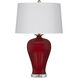 Imperial 31.5 inch 150 watt Imperial Red/Clear/Natural Brass Table Lamp Portable Light