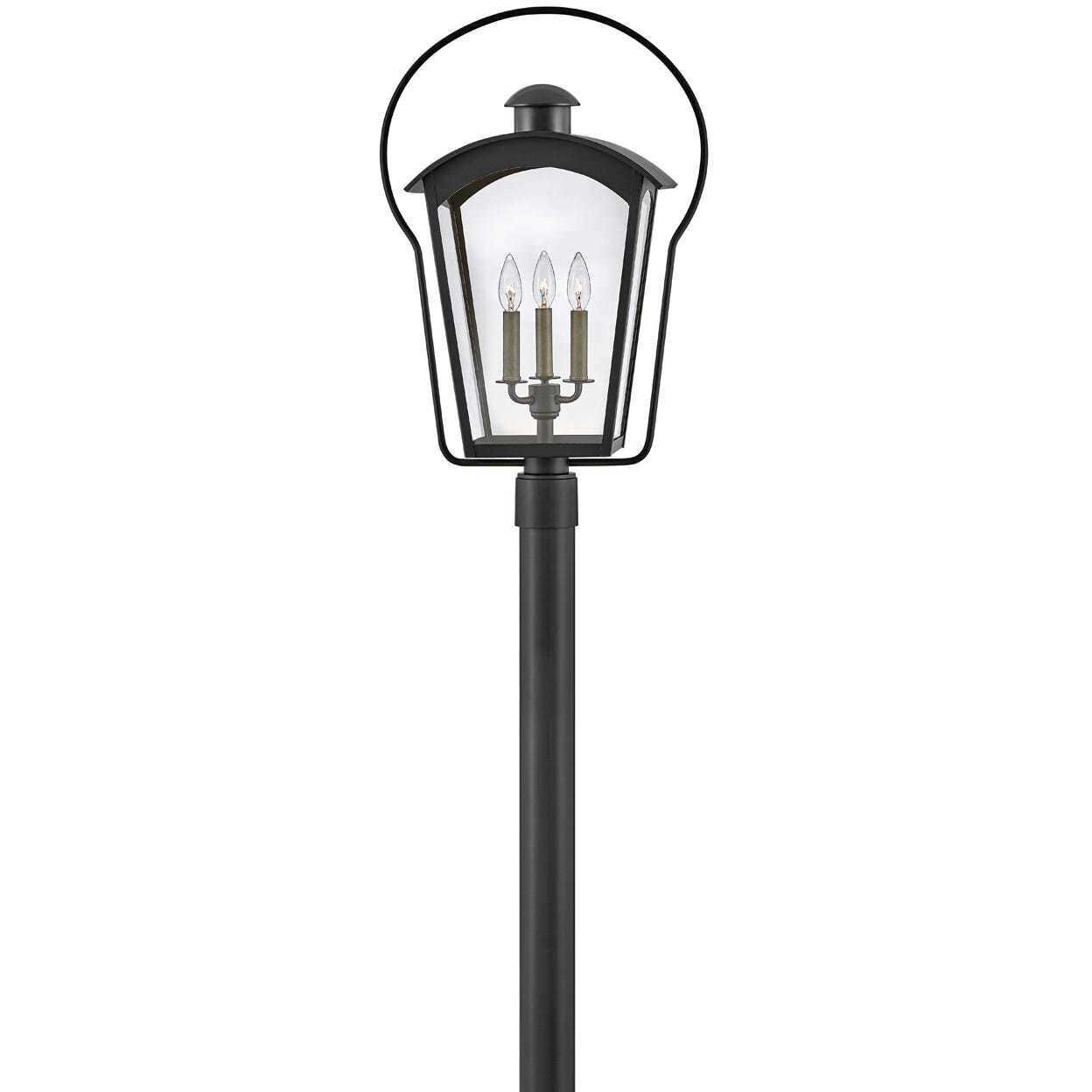 Heritage Yale 3 Light 26.75 inch Black with Burnished Bronze Outdoor Post Mount Lantern