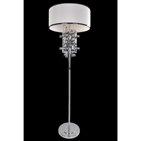 Vermeer 60 inch 60.00 watt Chrome Floor Lamp Portable Light in Firenze Clear