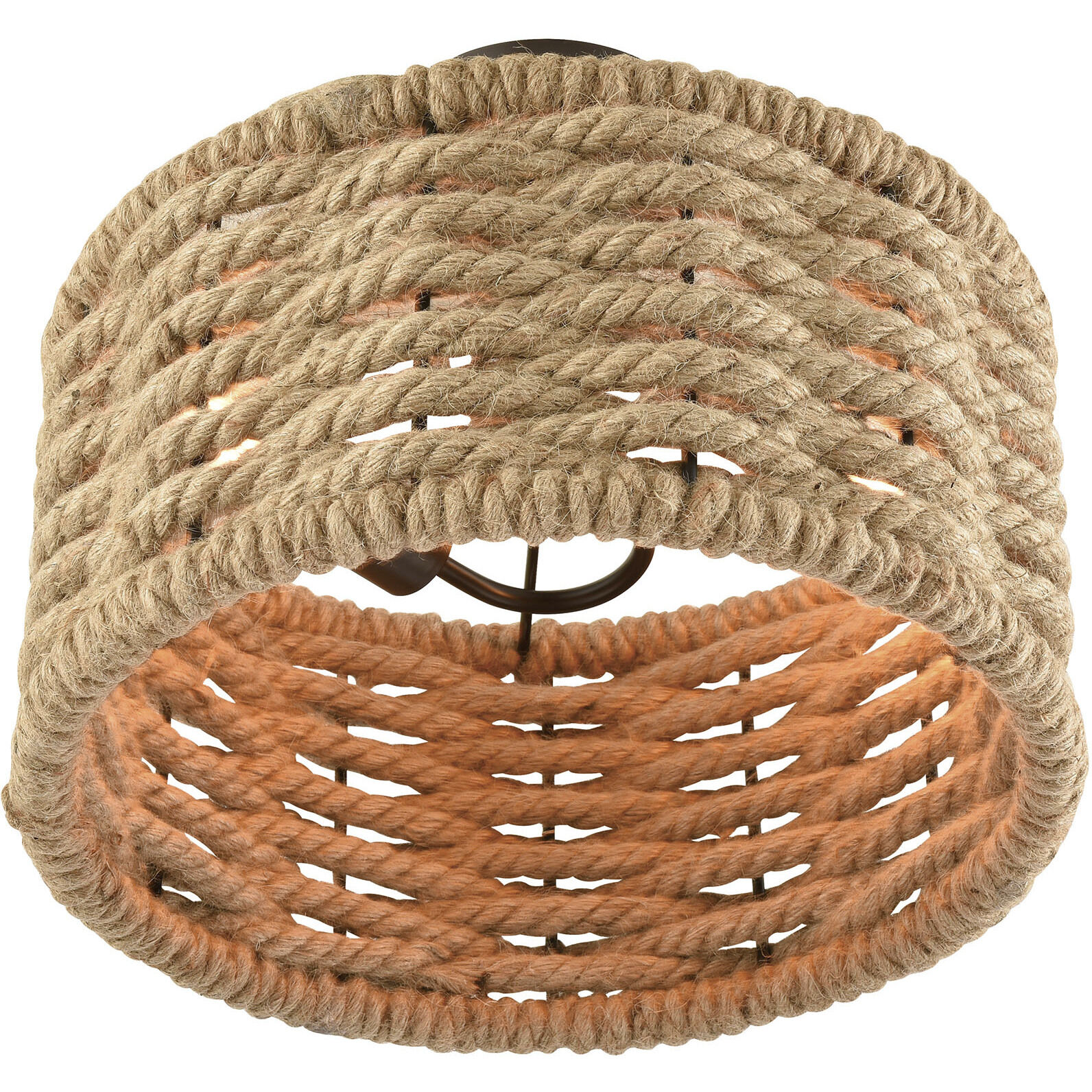 Weaverton 2 Light 15 inch Oil Rubbed Bronze Semi Flush Mount Ceiling Light