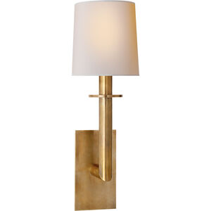 J. Randall Powers Dalston 1 Light 7.5 inch Hand-Rubbed Antique Brass Sconce Wall Light in Natural Paper