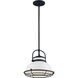 Upton 1 Light 12 inch Gloss White and Black Accents Pendant Ceiling Light
