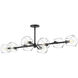 Alora Mood Willow 8 Light 48.25 inch Matte Black Linear Pendant Ceiling Light in Clear