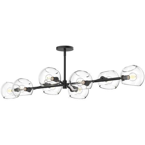 Alora Mood Willow 8 Light 48.25 inch Matte Black Linear Pendant Ceiling Light in Clear
