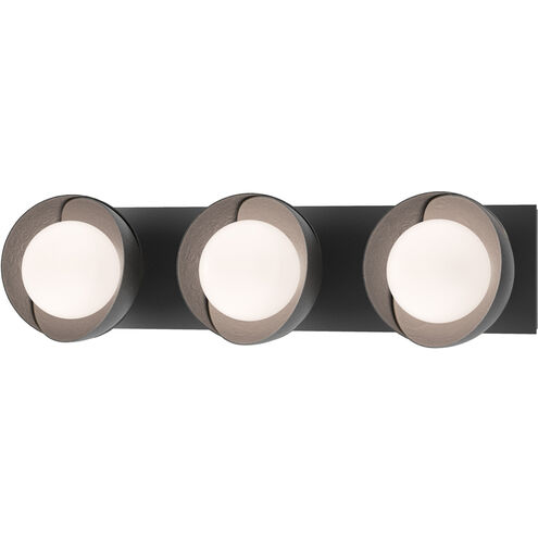 Brooklyn 3 Light 22 inch Black and Black Straight Bath Sconce Wall Light, Straight