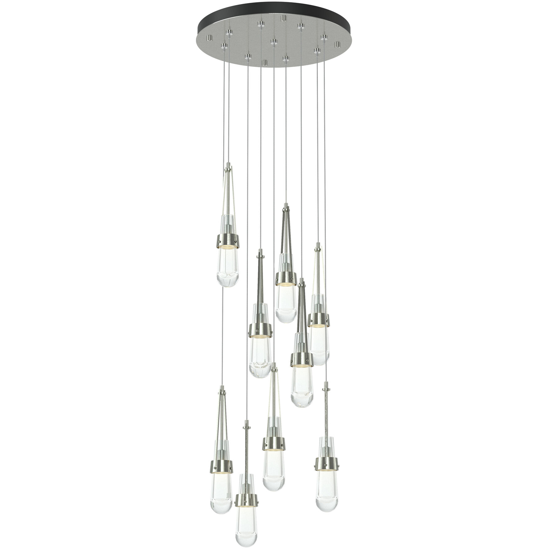 Link 9 Light 20.5 inch Sterling Pendant Ceiling Light, Round