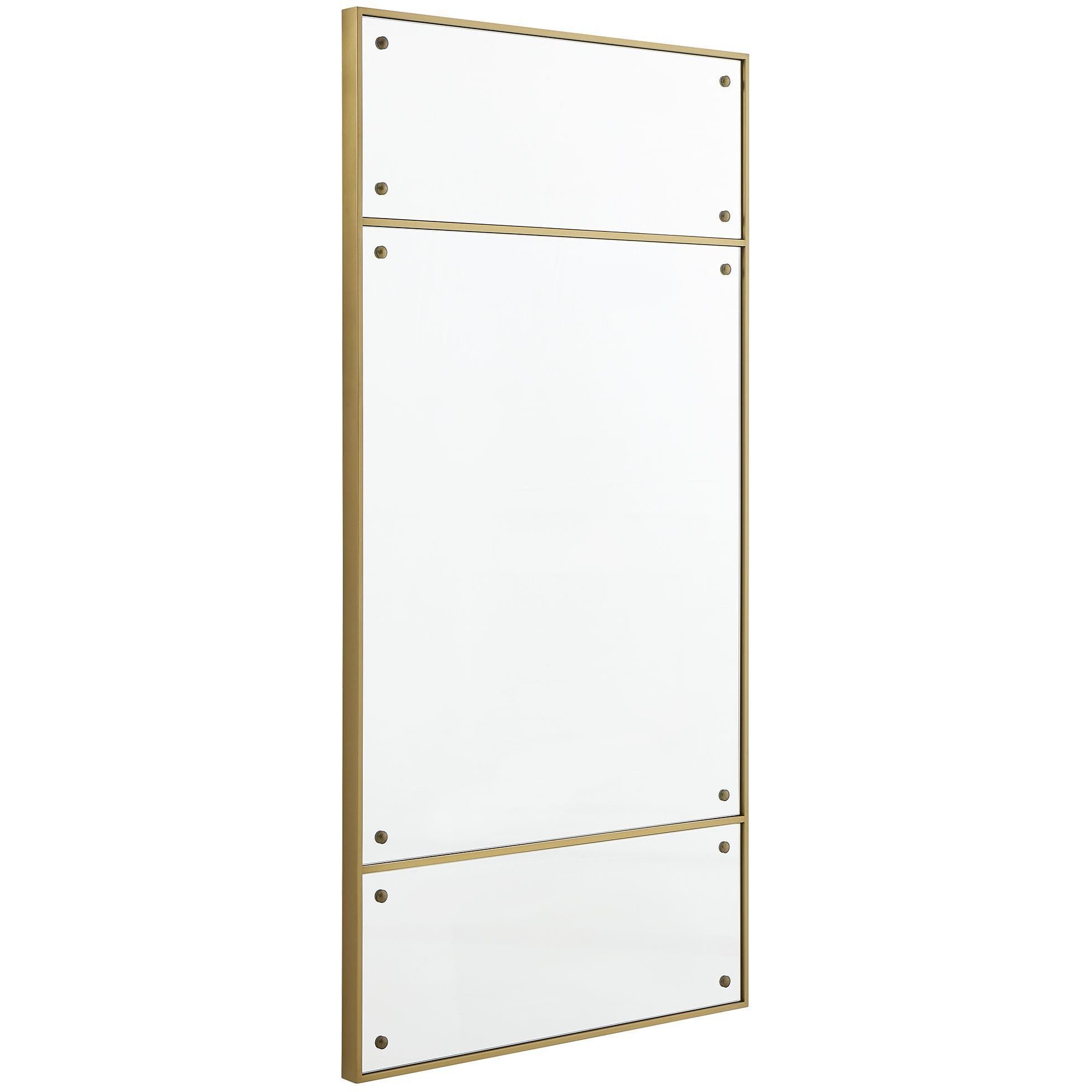 Wrenton 60 X 30 inch Plated Brass and Dark Bronze Mirror