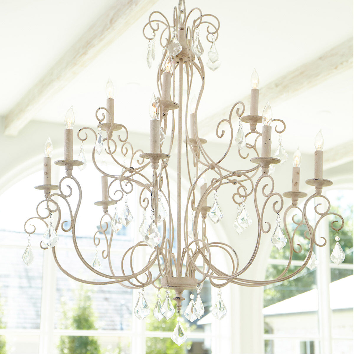 Ariel 12 Light 35 inch Persian White Chandelier Ceiling Light 