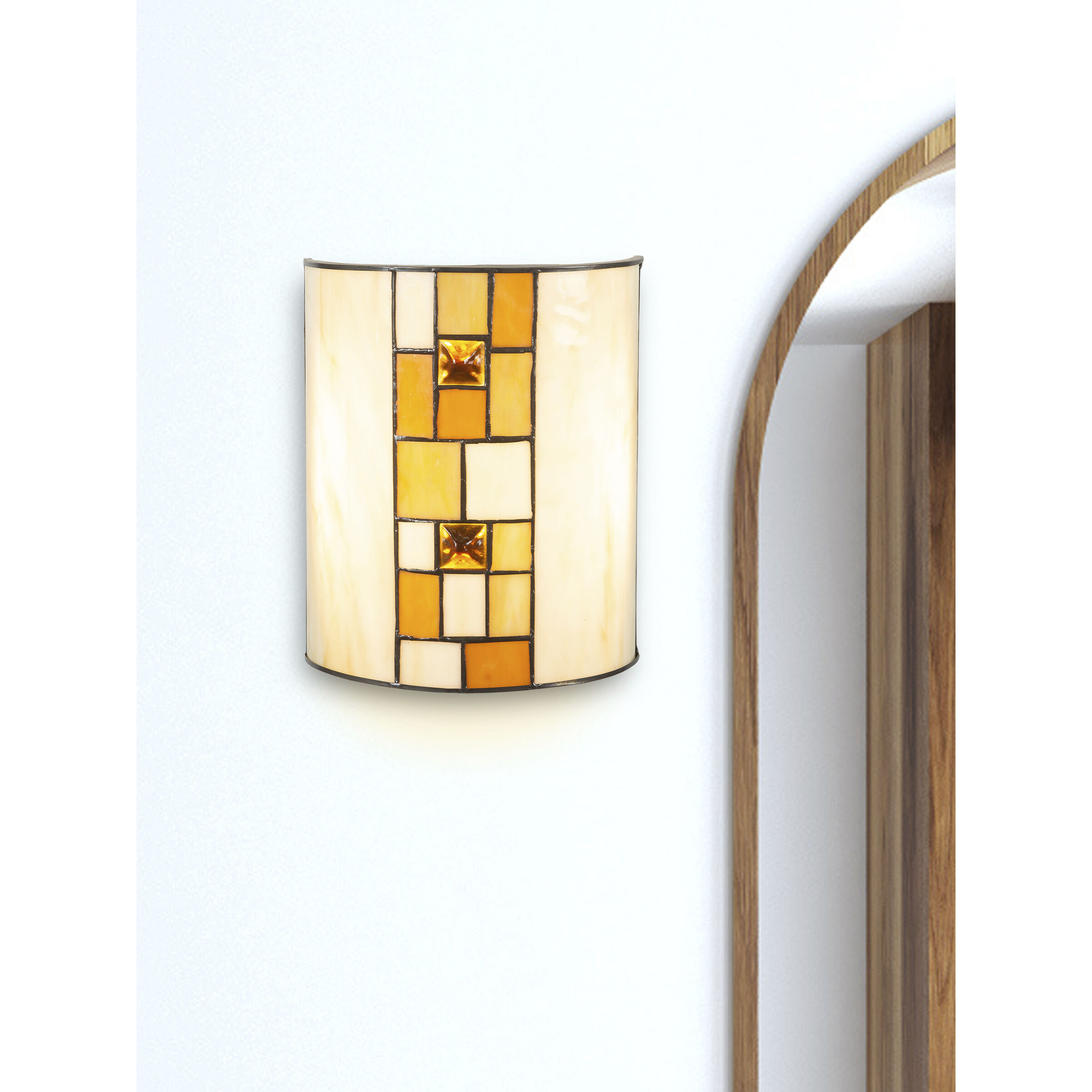 Sunrisa Vertical LED 8 inch Tiffany Bronze Wall Sconce Wall Light