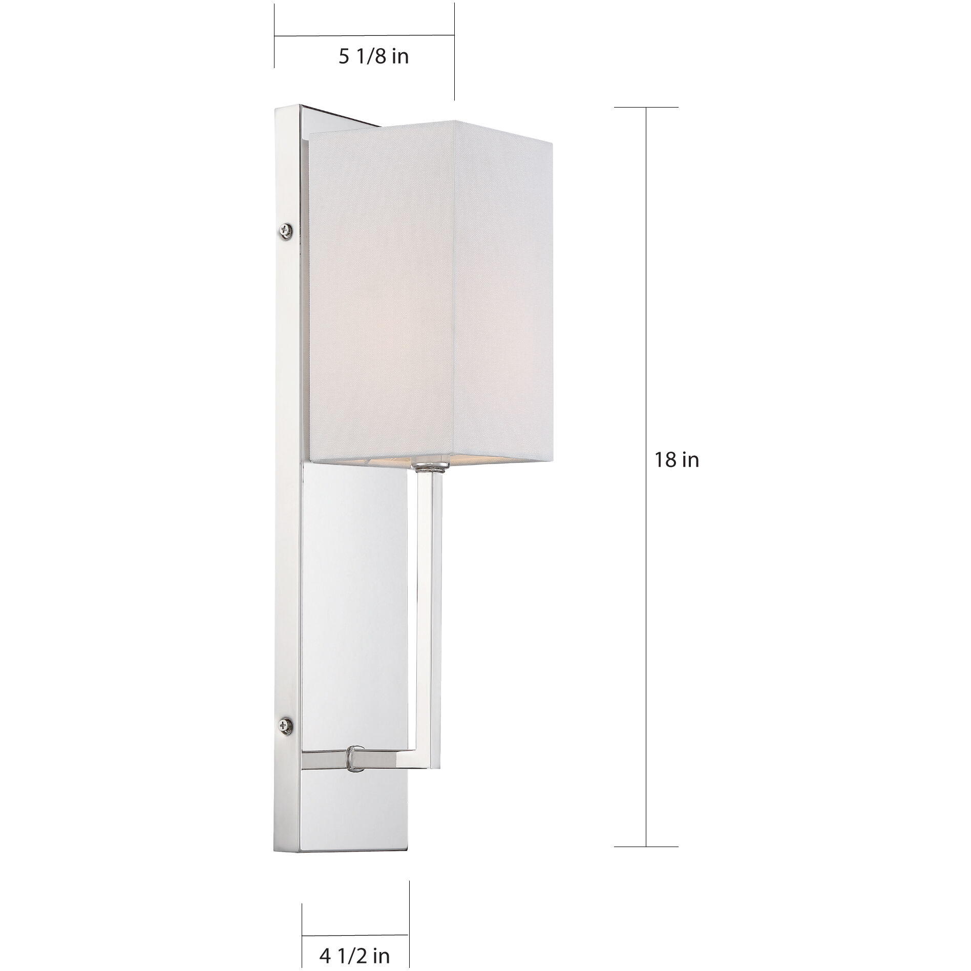 Vesey 1 Light 5 inch Polished Nickel and White Fabric Wall Sconce Wall Light