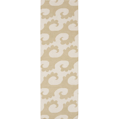 Yacht Club 96 X 30 inch Khaki, Cream Rug
