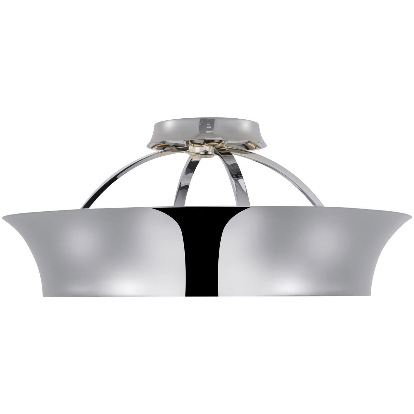Thomas O'Brien Garland LED 20 inch Polished Nickel Dual Lit Ring Semi-Flush Mount Ceiling Light