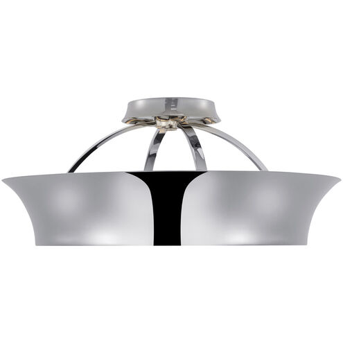 Thomas O'Brien Garland LED 20 inch Polished Nickel Dual Lit Ring Semi-Flush Mount Ceiling Light