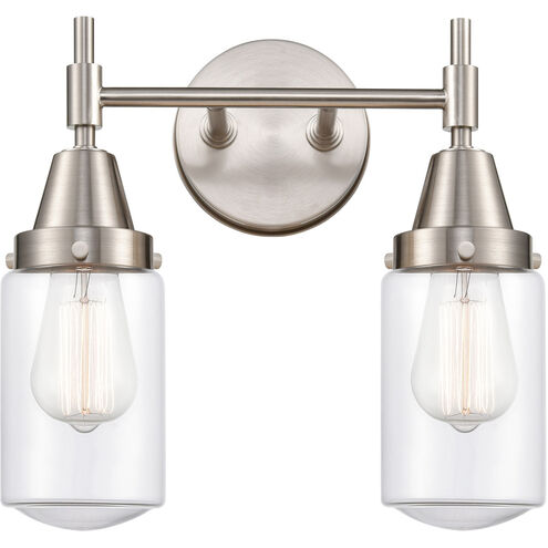 Caden LED 14 inch Satin Nickel Bath Vanity Light Wall Light in Clear Glass