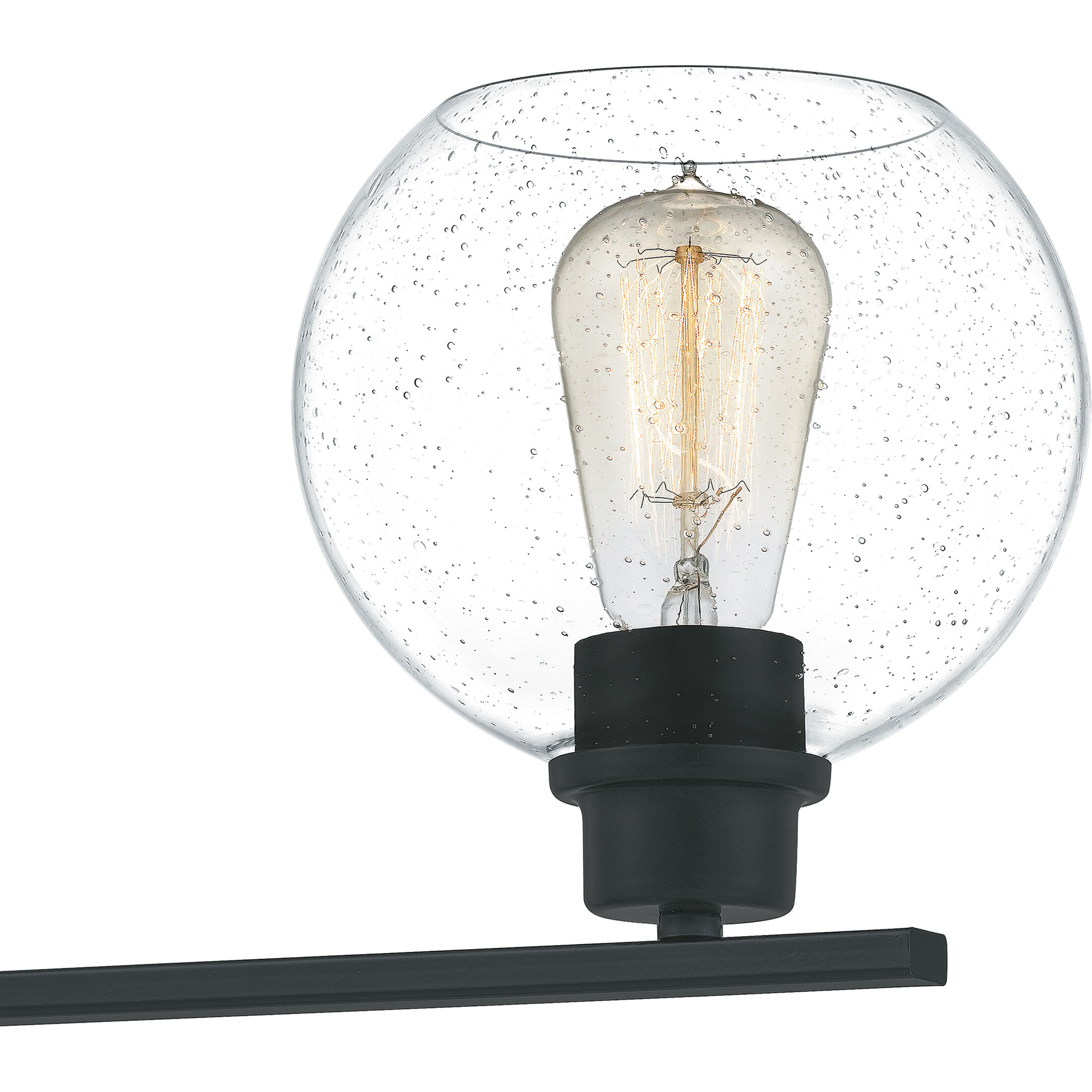 Pruitt 2 Light 16.5 inch Matte Black Bath Light Wall Light in Clear Seedy Glass