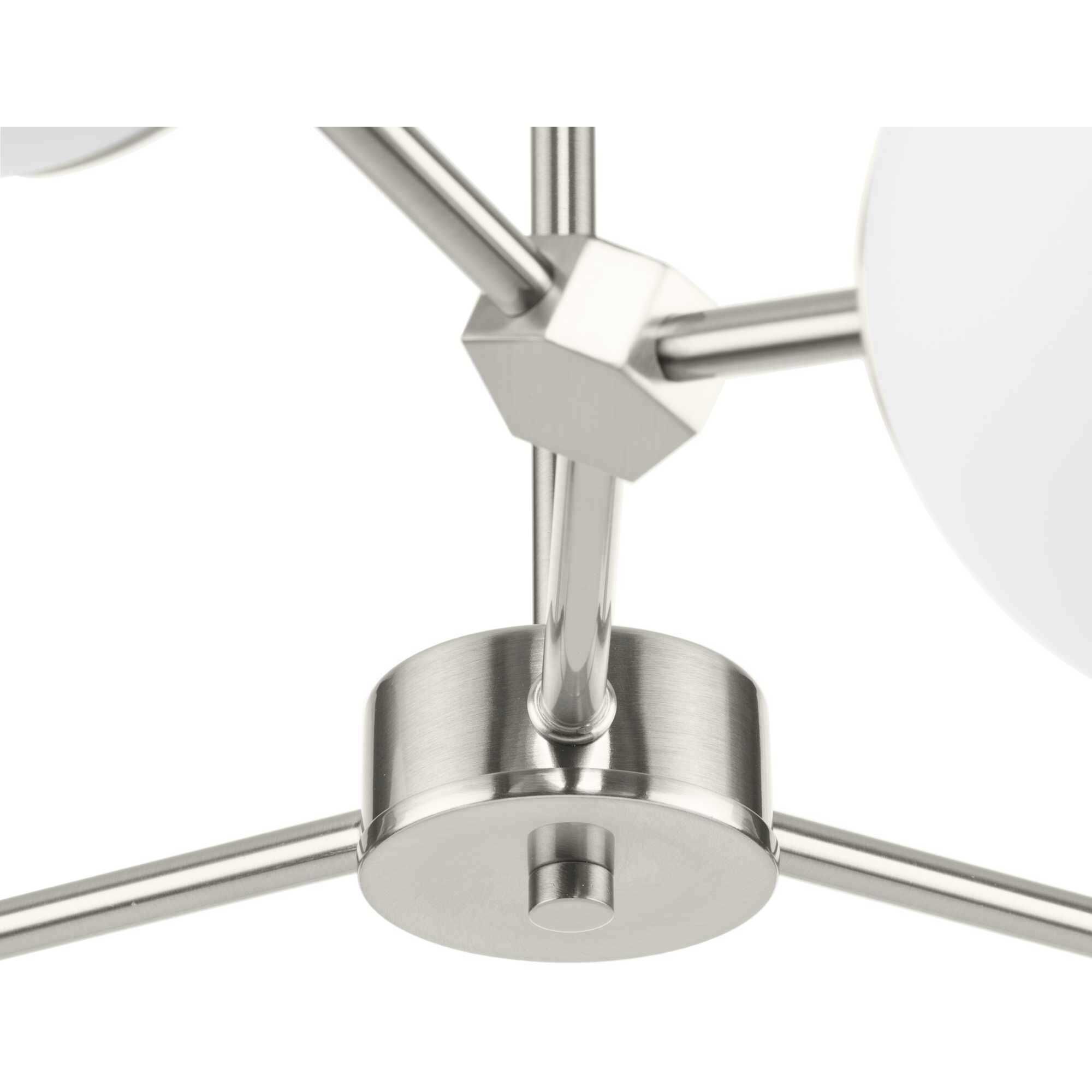 Haas 6 Light 33.5 inch Brushed Nickel Chandelier Ceiling Light, Design Series