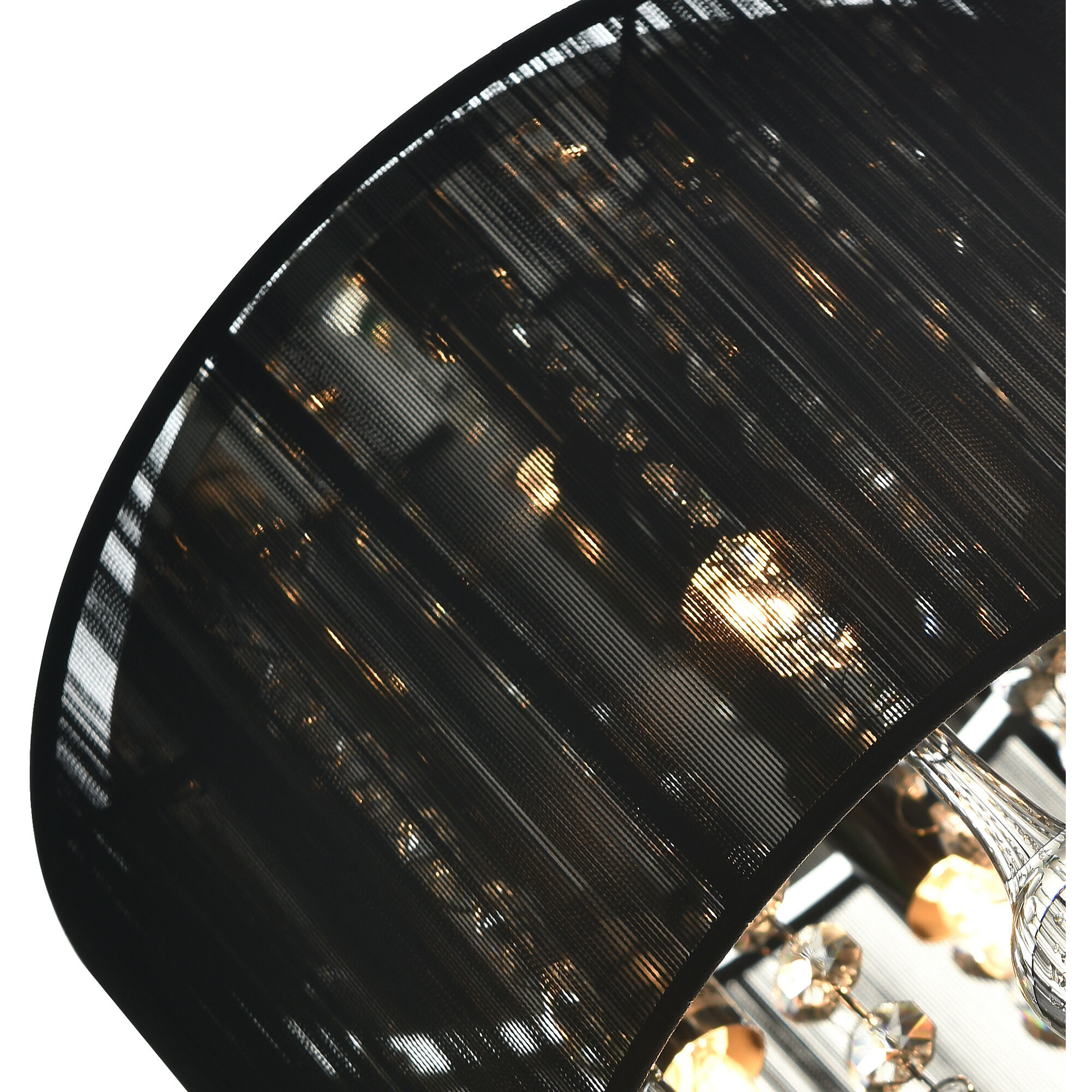 Water Drop 4 Light 10 inch Chrome Drum Shade Flush Mount Ceiling Light in Black