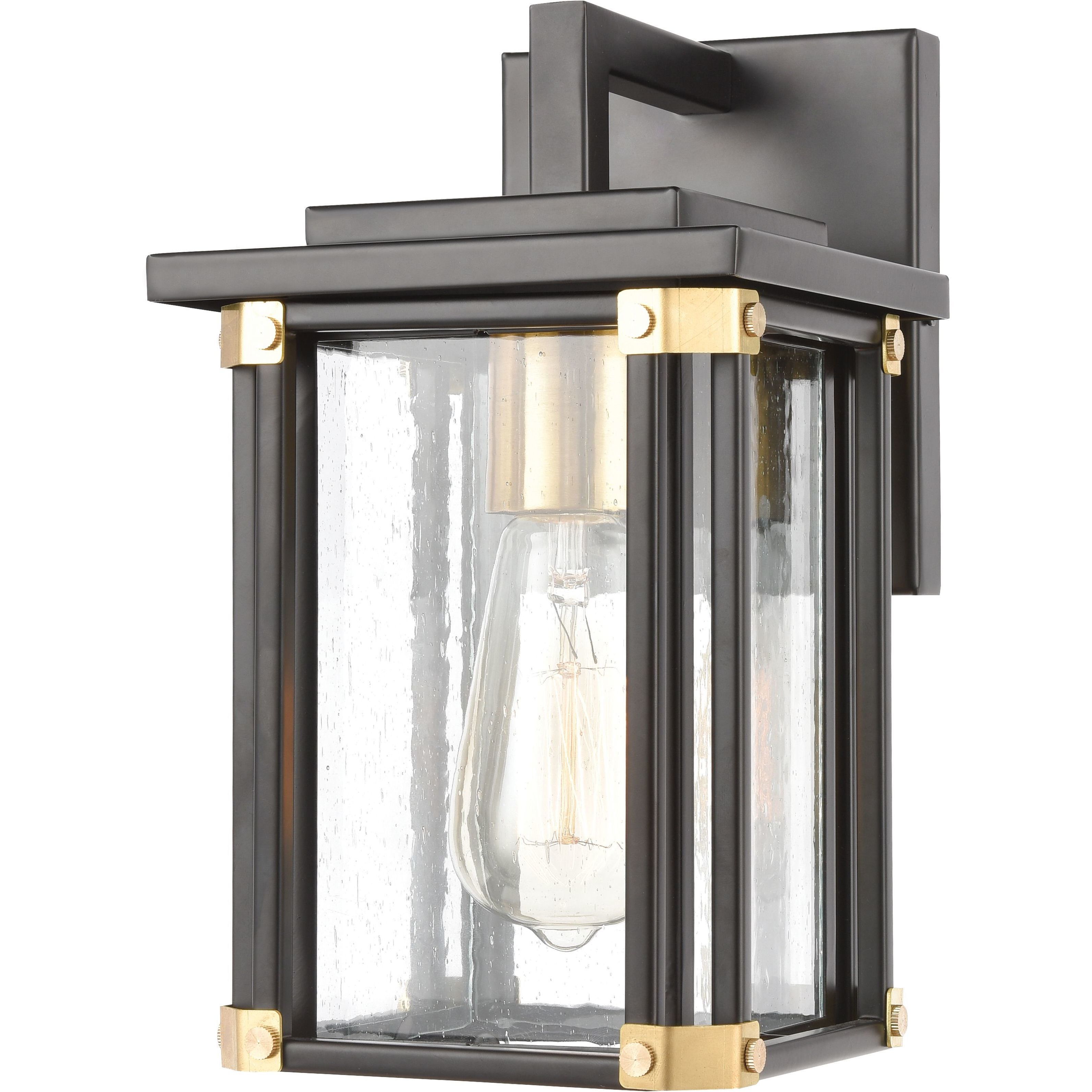 Vincentown 1 Light 11 inch Matte Black with Brushed Brass Outdoor Wall Sconce