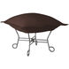 Puff 18 inch Titanium Frame with Sterling Chocolate Scroll Ottoman with Cover