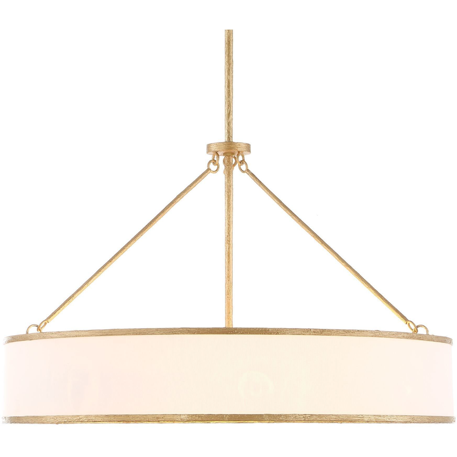 Algiers 8 Light 30 inch Textured Soft Gold Pendant Ceiling Light