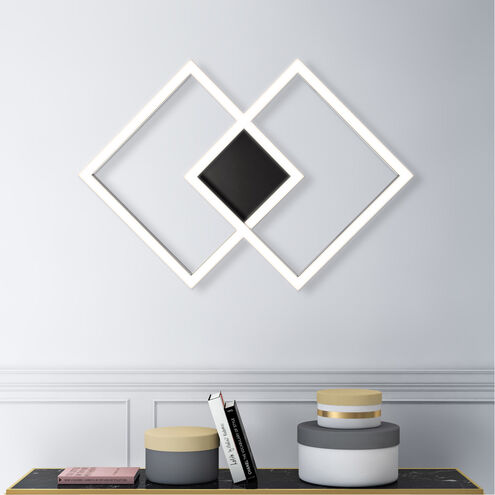 Squared LED 31 inch White Flush Mount Convertible Ceiling Light