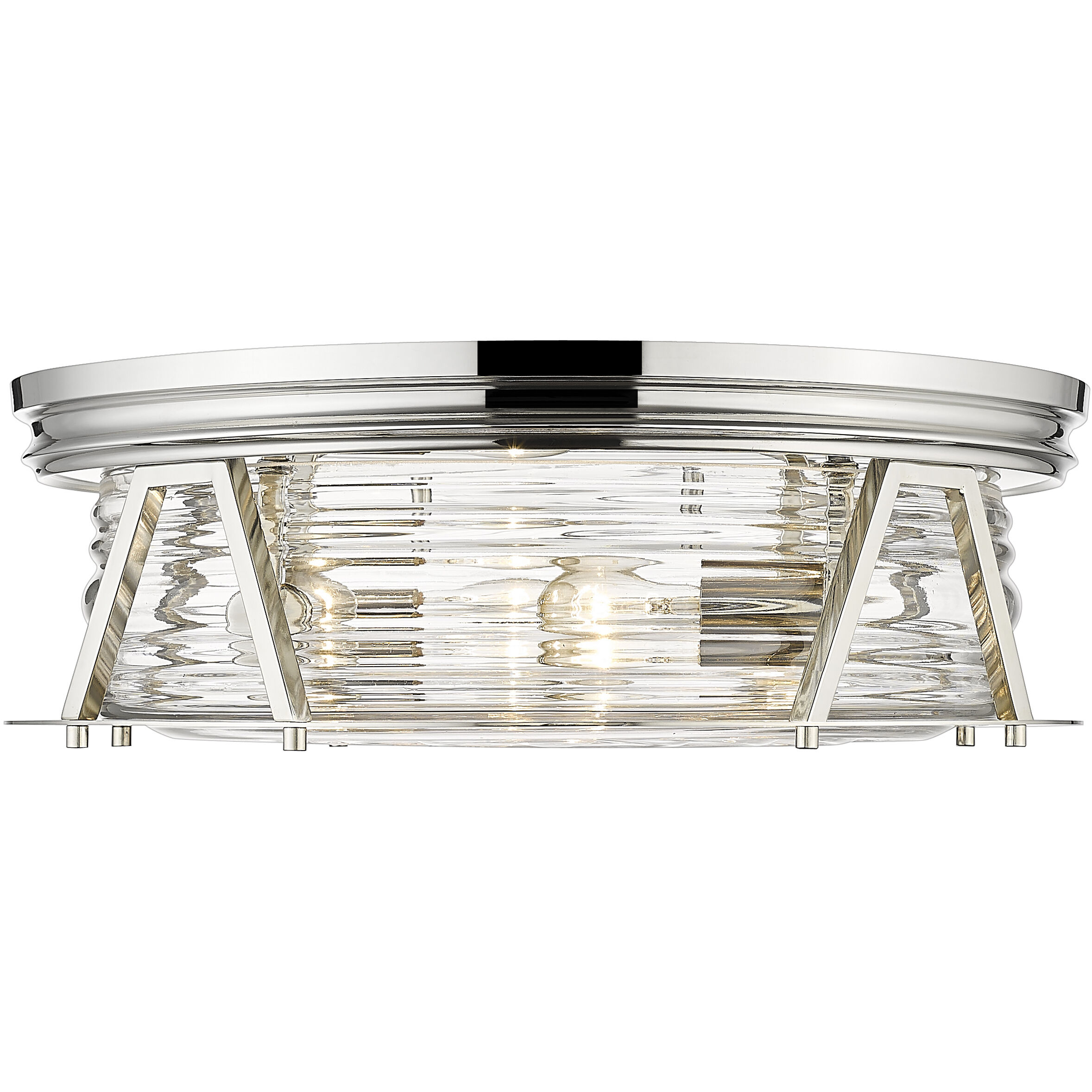 Cape Harbor 4 Light 20 inch Polished Nickel Flush Mount Ceiling Light