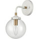 Boudreaux Sconce Wall Light in Matte White with Satin Brass