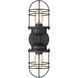 Seaport 2 Light 5 inch Matte Black Wall Sconce Wall Light, Damp