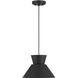 Mid-Century Modern 1 Light 12 inch Matte Black Pendant Ceiling Light
