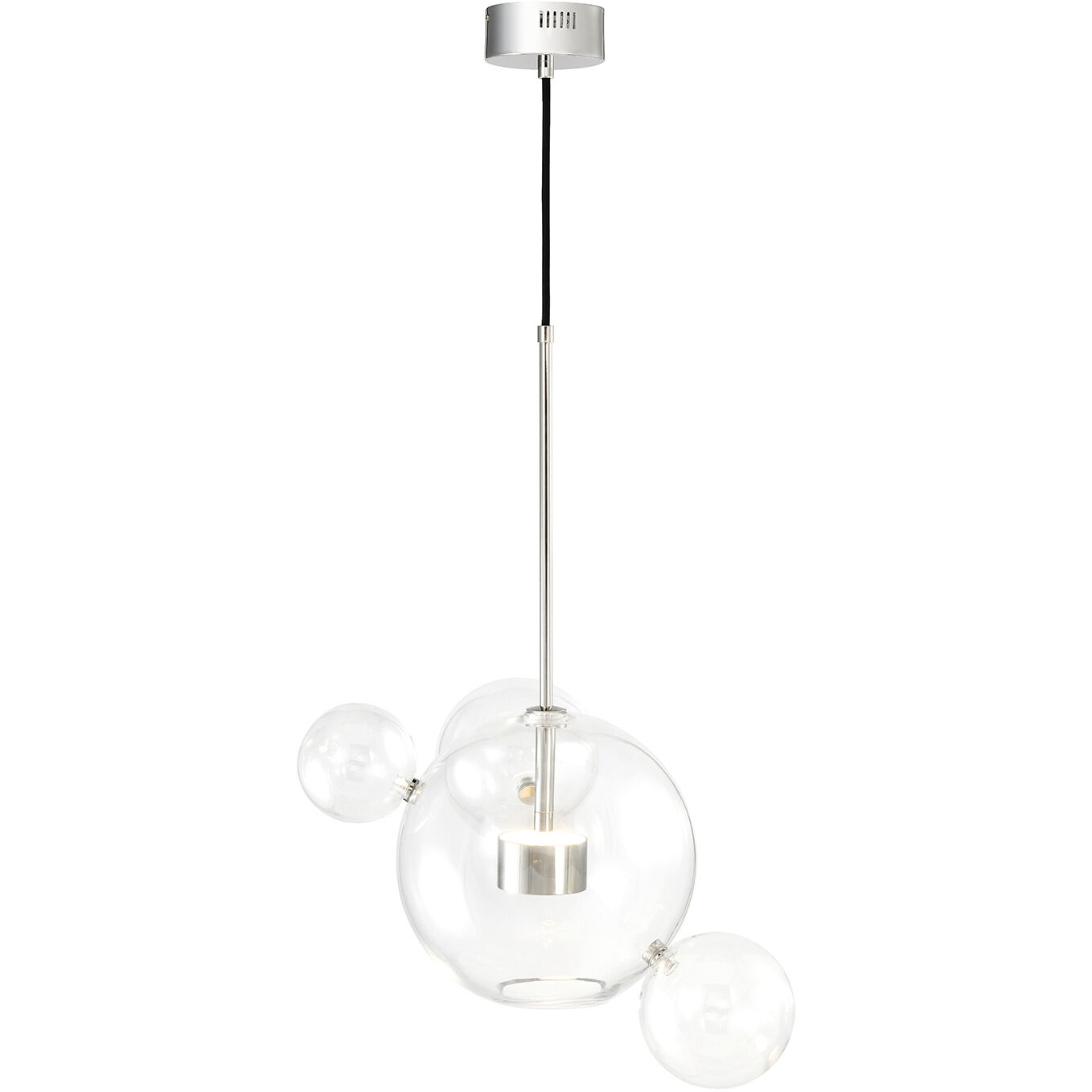Sattelite 2 Light 22 inch Polished Nickel Multi Globe Pendant Ceiling Light