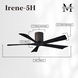 Atlas Irene-5H 52 inch Textured Bronze with Matte Black Blades Flush Mount Paddle Fan, Flush Mounted