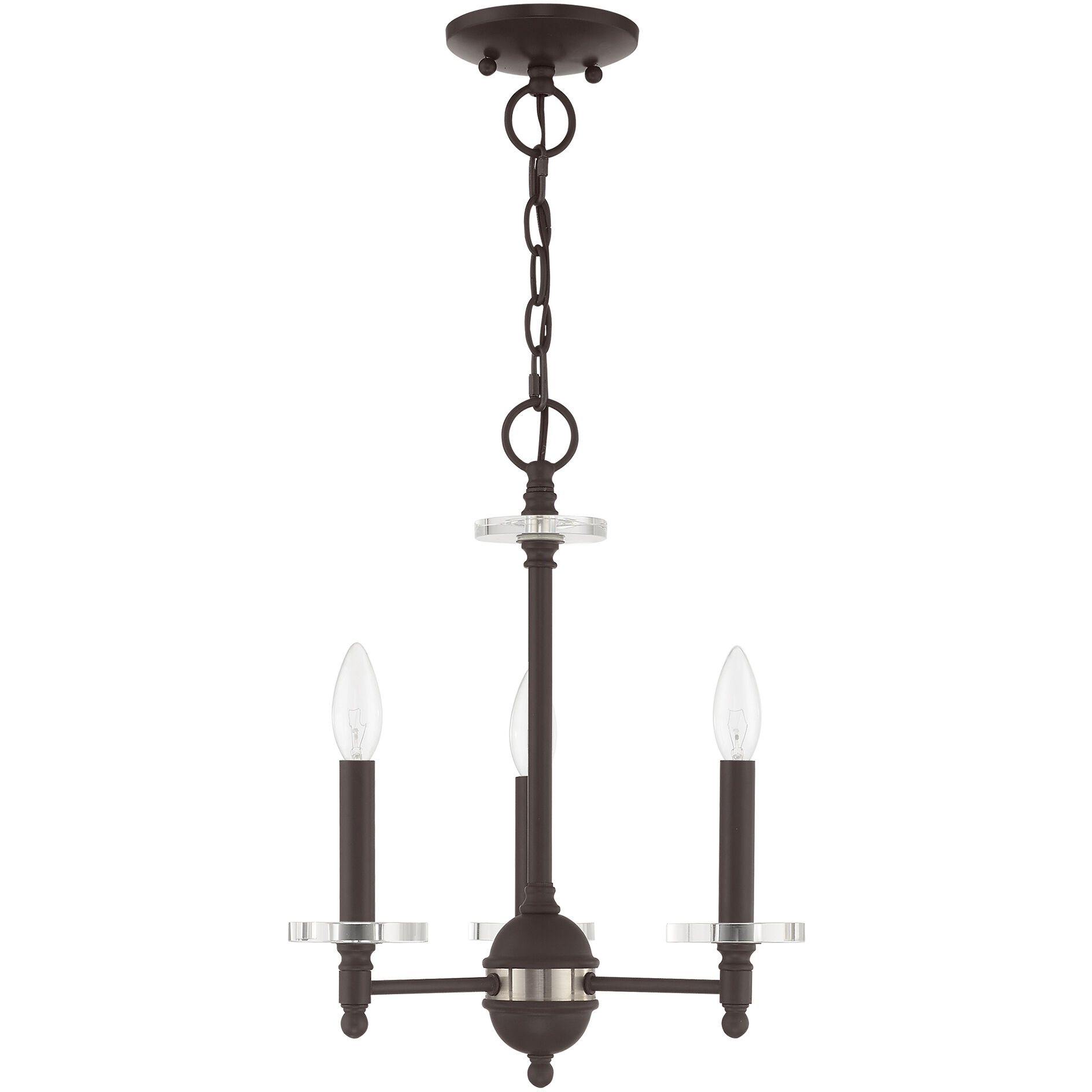 Bennington 3 Light 14 inch Bronze Mini Chandelier Ceiling Light