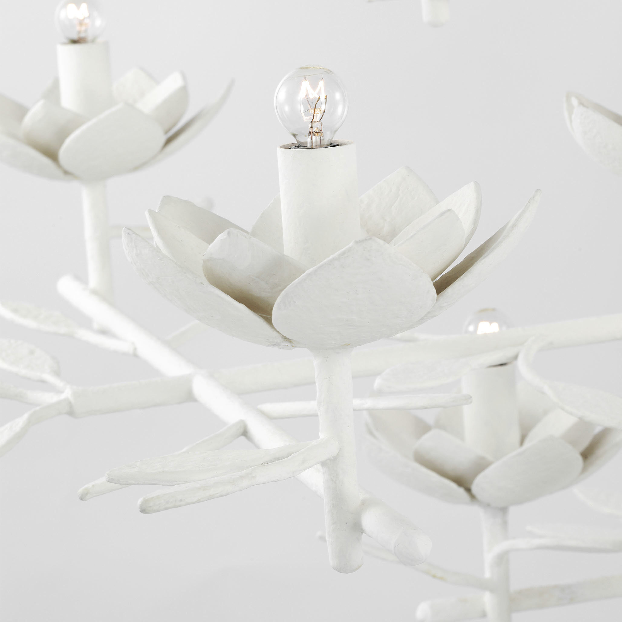 Julie Neill Clementine LED 48 inch Plaster White Low Wide Tiered Chandelier Ceiling Light