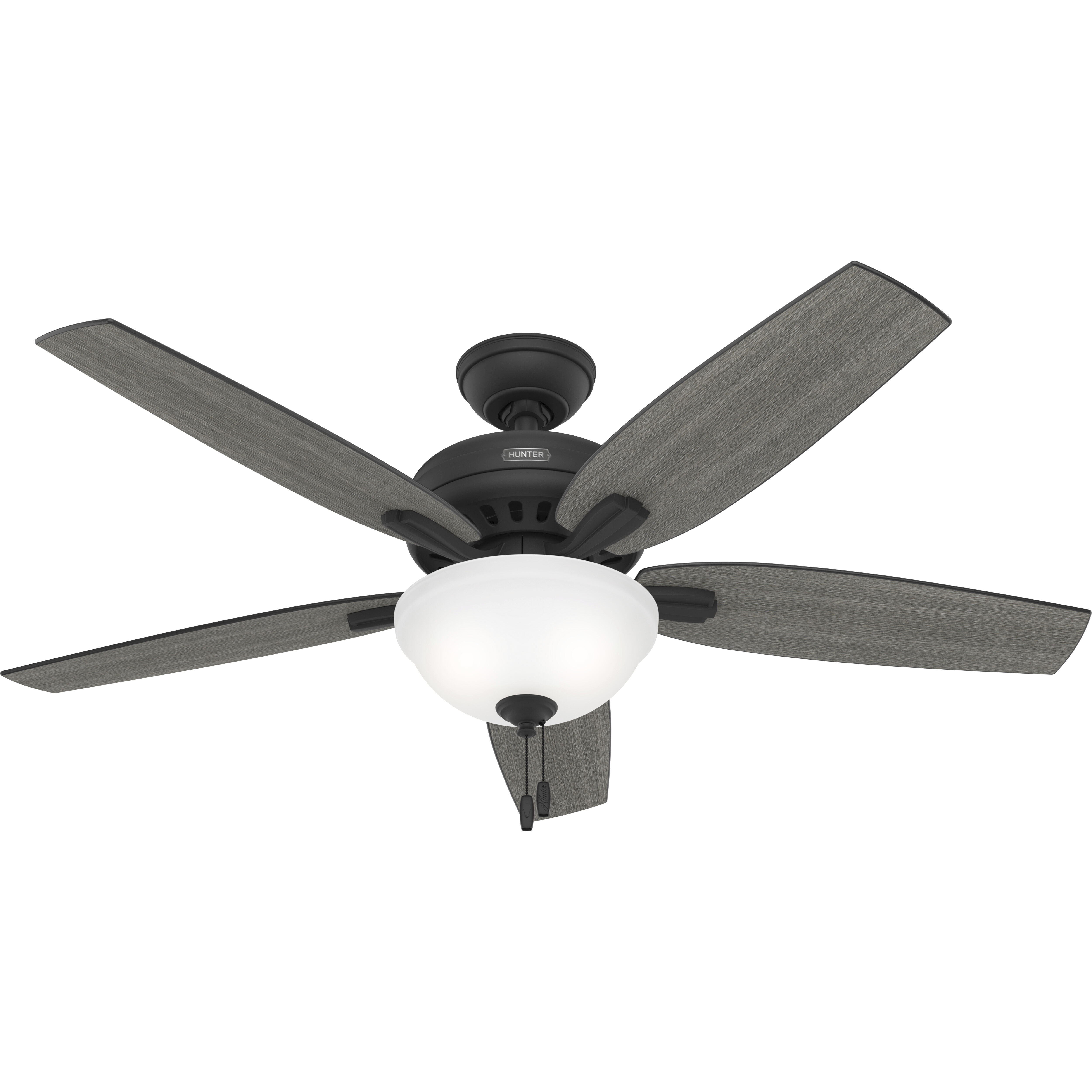 Newsome 52 inch Matte Black with Dark Gray Oak/Matte Black Blades Ceiling Fan