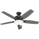 Newsome 52 inch Matte Black with Dark Gray Oak/Matte Black Blades Ceiling Fan