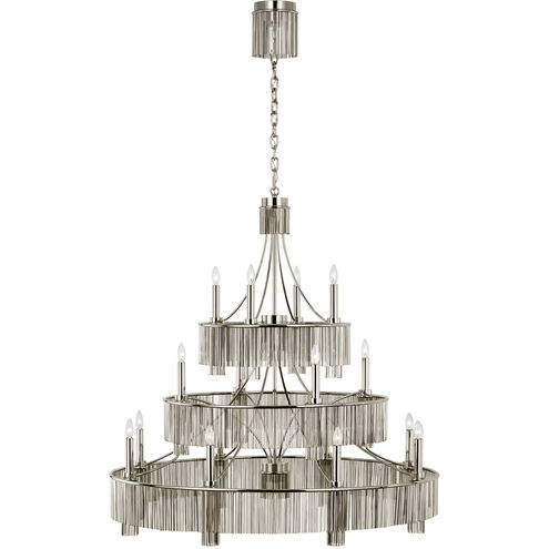 Fisher Weisman Sutton LED 50.25 inch Polished Nickel Three Tier Chandelier Ceiling Light