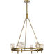 Lucian 6 Light 31.5 inch Vintage Brass/Alabaster Chandelier Ceiling Light in Alabaster Shade