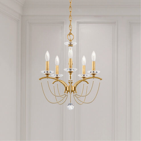 Priscilla 5 Light Heirloom Gold Chandelier Ceiling Light in Bronze Pearl, Adjustable Height
