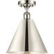 Ballston Cone LED 12 inch Polished Nickel Semi-Flush Mount Ceiling Light