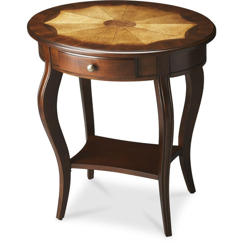 Jeanette 26 X 24 inch Plantation accent Table, Oval