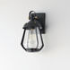 Mariner 1 Light 12.75 inch Black with Antique Brass Outdoor Wall Mount, Small