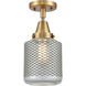 Franklin Restoration Stanton 1 Light 6 inch Brushed Brass Flush Mount Ceiling Light