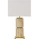 Ponta 28 inch 100 watt Plated and Natural Accent Table Lamp Portable Light