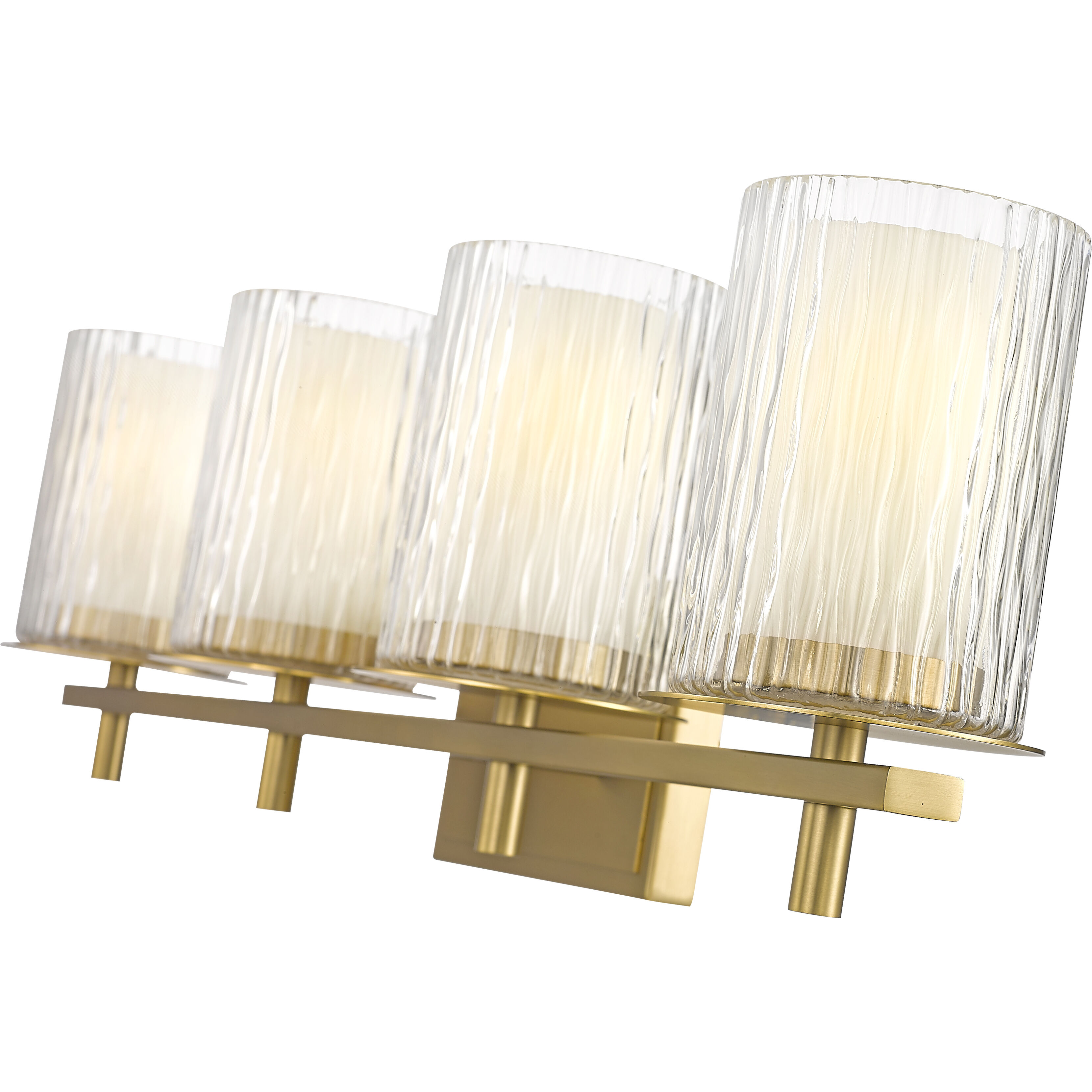 Grayson 4 Light 31 inch Modern Gold Vanity Wall Light