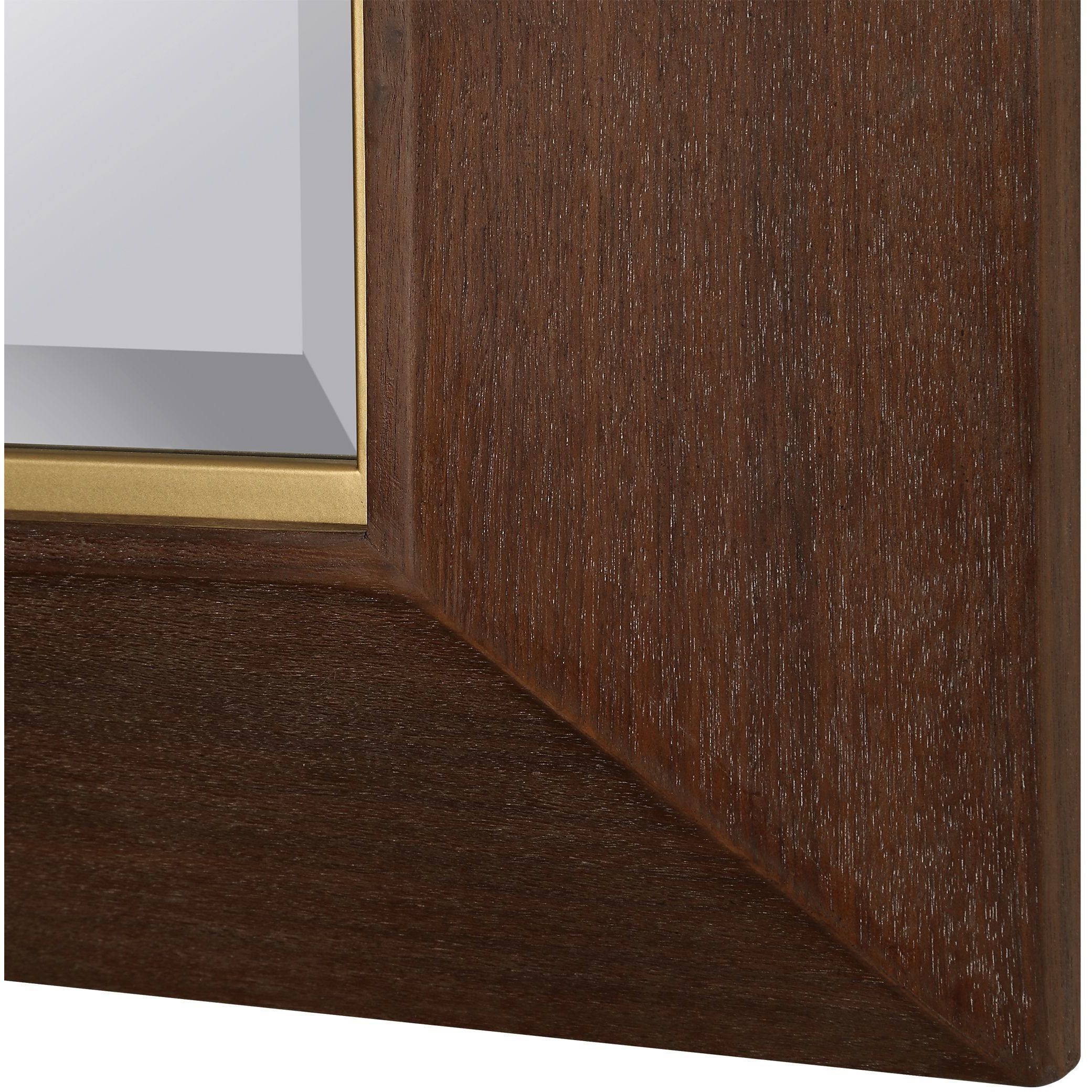 Matheson 68 X 37.75 inch Walnut Veneer and Brushed Gold Mirror