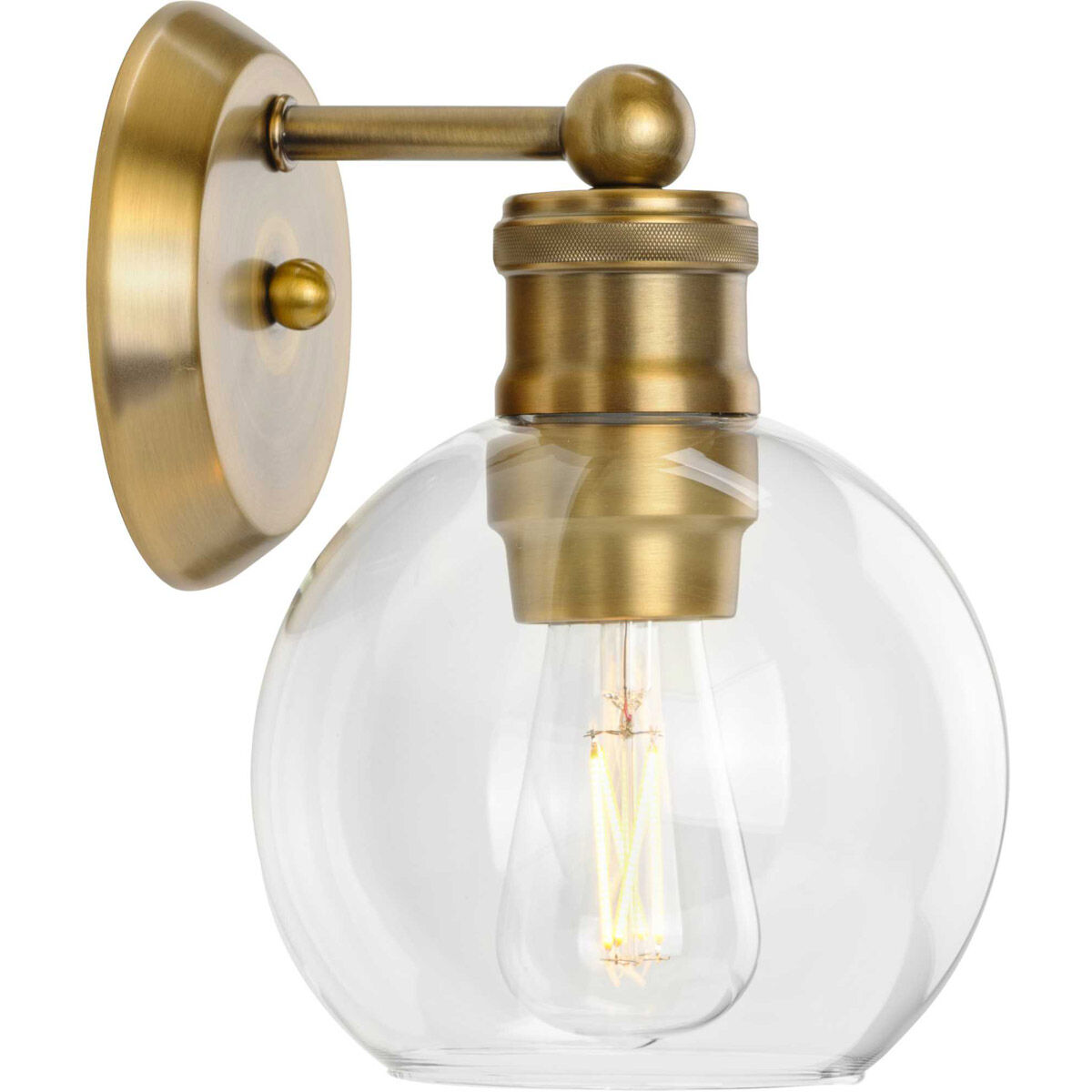 Hansford 1 Light 7 inch Vintage Brass Bath Vanity Wall Light