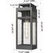 Ridgeway 1 Light 15.13 inch Matte Black Outdoor Sconce in Seedy Glass