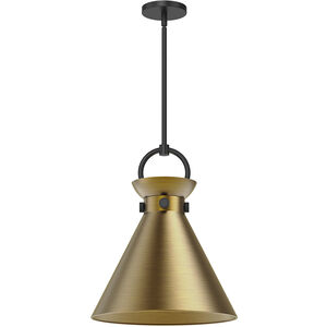 Emerson 1 Light 14 inch Matte Black and Aged Gold Pendant Ceiling Light