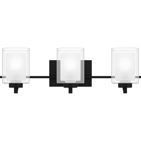 Kolt 3 Light 26 inch Matte Black Bath Light Wall Light