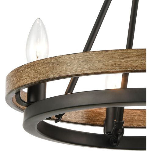 Ramsey 4 Light 16 inch Matte Black with Aspen Chandelier Ceiling Light